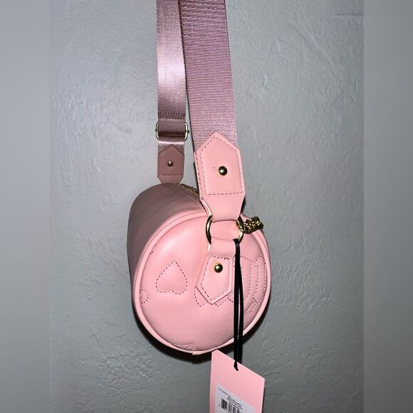 NWT Juicy Couture Quilted Taffy Pink Juicy Chain Barrel Crossbody Bag - Picture 5 of 8
